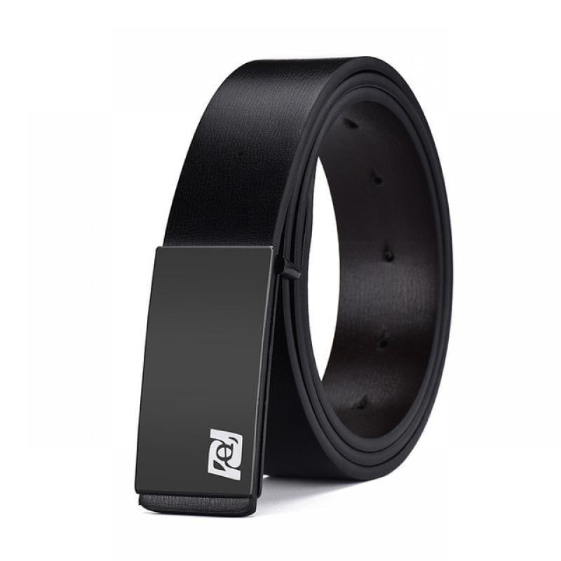 PU Men's Waist Belt Smooth Buckle  High Quality Pants Black Harajuku Outdoor Travel Tactical Casual Jeans Pin