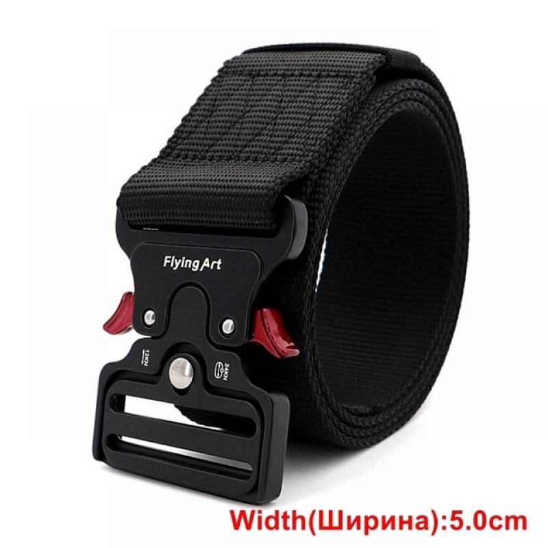 5.0CM Wide 145cm Army Belt Tactical Military Nylon Waist Belts Quick Release Hunting Training Strong Metal Buckle Police Mens