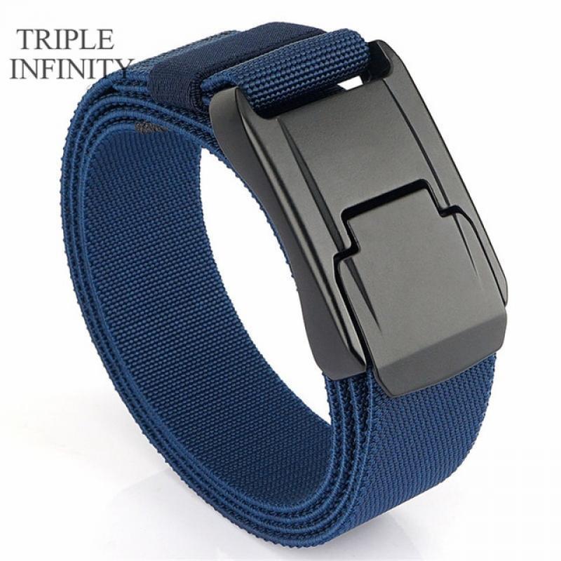 Elastic Jeans Belt For Men Metal Buckle Training Working Tactical Belt Comfortable High Quality Male Belt Waistband Men's Gift