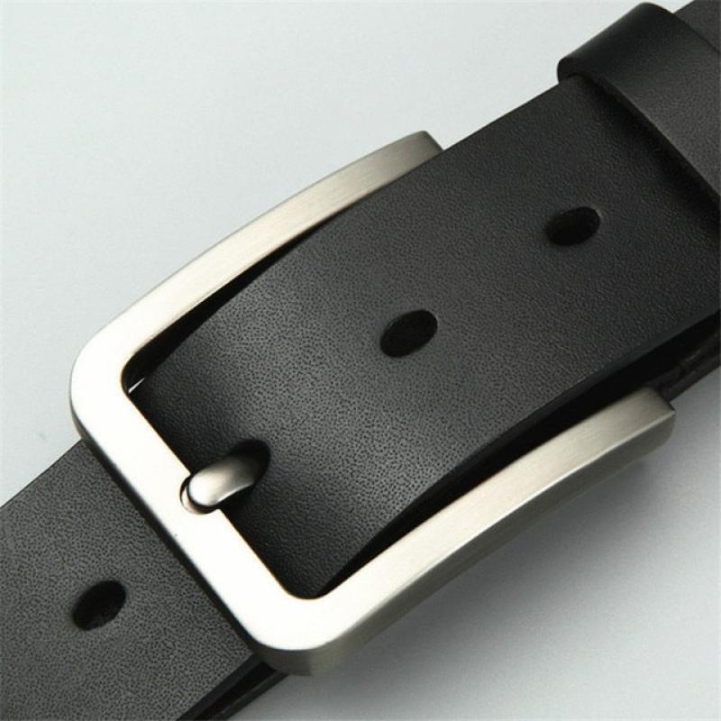 New Business Leisure Men's Alloy Square Pin Buckle Belts Male Famous Brand Luxury Designer Genuine Leather Jeans Belts for Men