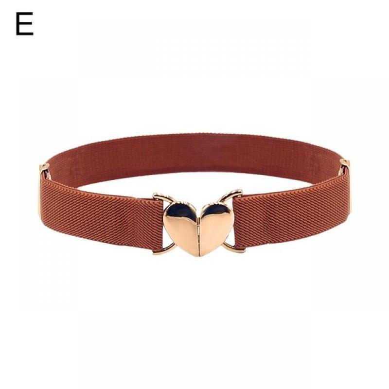2022 Children Stretch Belts Girls Multicolor Adjustable Elastic Waist Belts with Heart Shape Buckle Waistband Accessories
