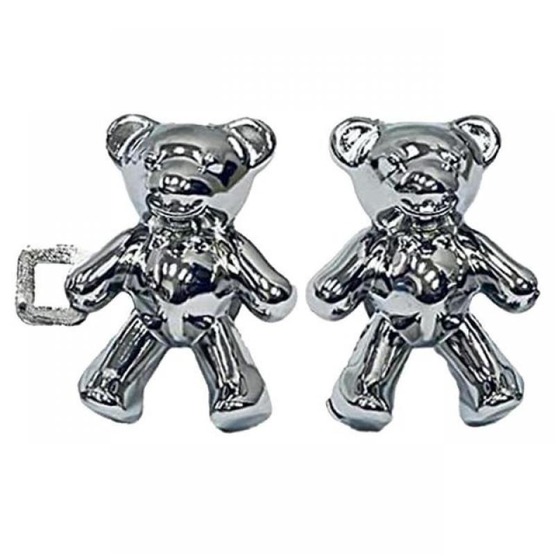 No-sew Waist Button Cute Bear Jean Buttons For Loose Jeans 2 Pieces Adjustable Pants Clips For Waist No Sew Metal Instant