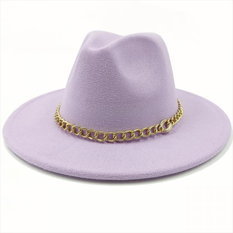 Purple fedoras wide brim hat Panama felt hat for male jazz hat church top cap british women fedoras hats for men шляпа женская