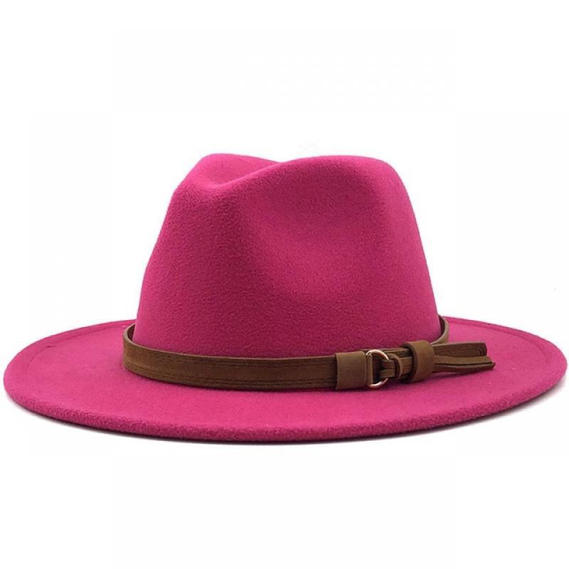 Suede Luxury Fedoras Hats for Women Men Felt Hat 2021 Autumn Winter Cap Big Brim Ladies Church Bone Vintage White Jazz Cap MZ236
