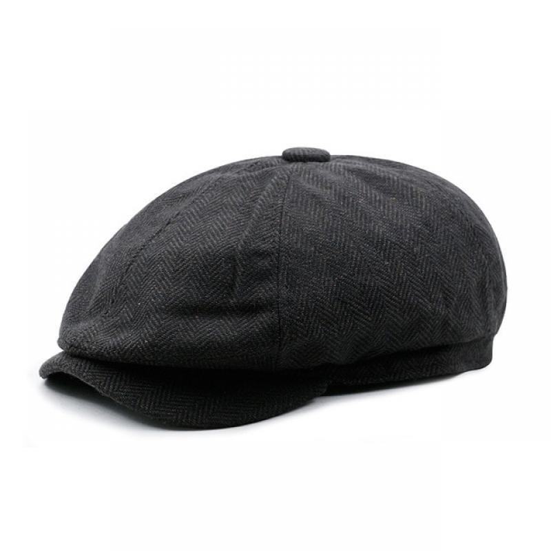 2022 Autumn and Winter Warm Flat Peaked Cap Male Casual Octagonal Hat Man Restore Beret Hat Male Dad Newsboy Cap