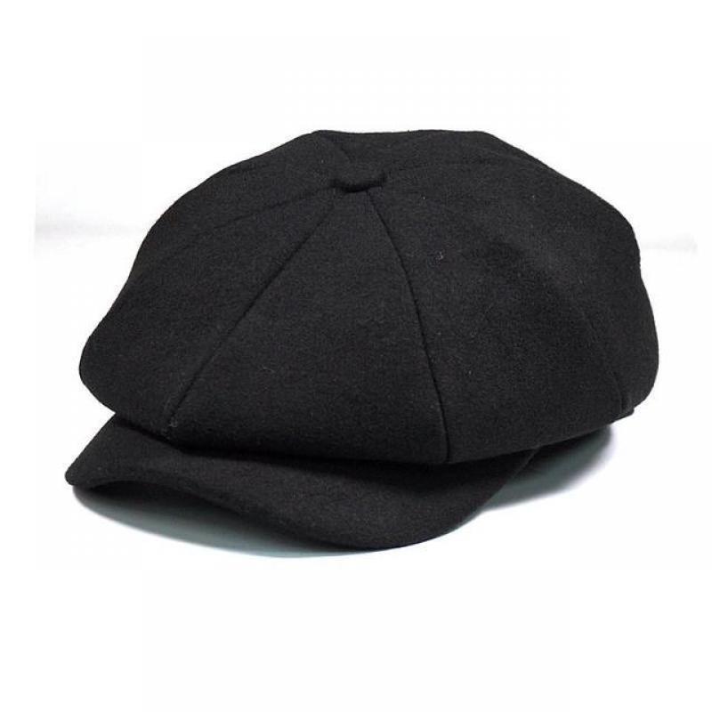 Male Plus Size Ivy Hat Big Head Man Felt Newsboy Cap Dad Leisure Beret Caps Winter Wool Flat Octagon Caps 55-59cm 60-62cm