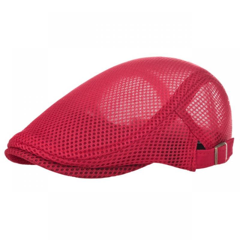 VOBOOM Summer Men Women Casual Beret Hat Ivy Flat Cap Cabbie Newsboy Style Gatsby Hat Adjustable Breathable Boina Mesh Caps 124
