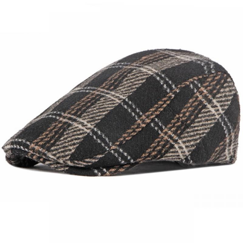 Women Men Hats Plaid Beret Caps Black Herringbone Newsboy Gorras Hombre Tweed Flat Cap Mens Hat Winter Autumn Hats Boinas