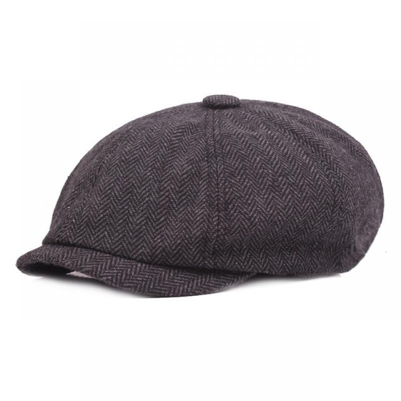 Vintage Men Beret Newsboy Hats Classic Western Newsboy Caps Cotton Blend Beret Hat Flat Brim Adjustable Men Spring Berets Cap