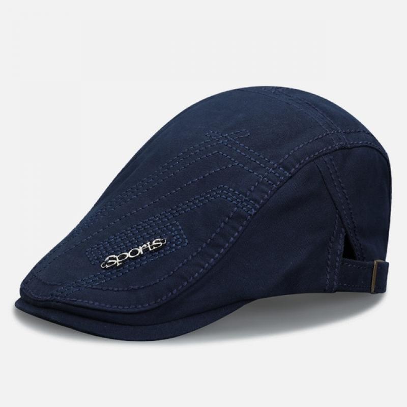 2022 New Man Berets Cotton British Vintage Flat Caps Gatsby Male Solid Gray Black Spring Autumn Winter Adjustable Driver Hats
