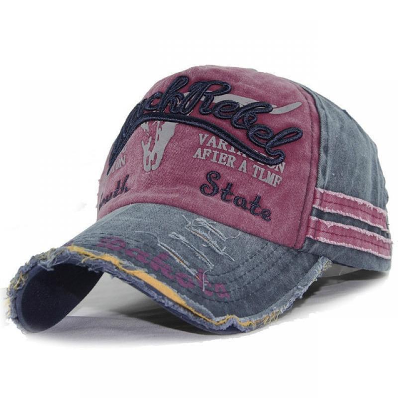 Men Baseball Cap Women Retro Canvas Denim Letters Patchwork Vintage Baseball Cap Unisex Snapback Hat Autumn Hip Hop Hats Summer
