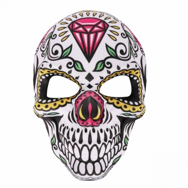 Classic-Mexican Day of the Dead Mask Halloween Mask Skull Print Mask Halloween Festivals Costume Prop for Men Women