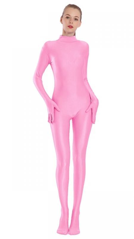 AOYLISEY Adult Black Spandex Full Body Zentai Footed Jumpsuit Unisex Bodysuit Women Handed Unitard Skin Tight Halloween Costume