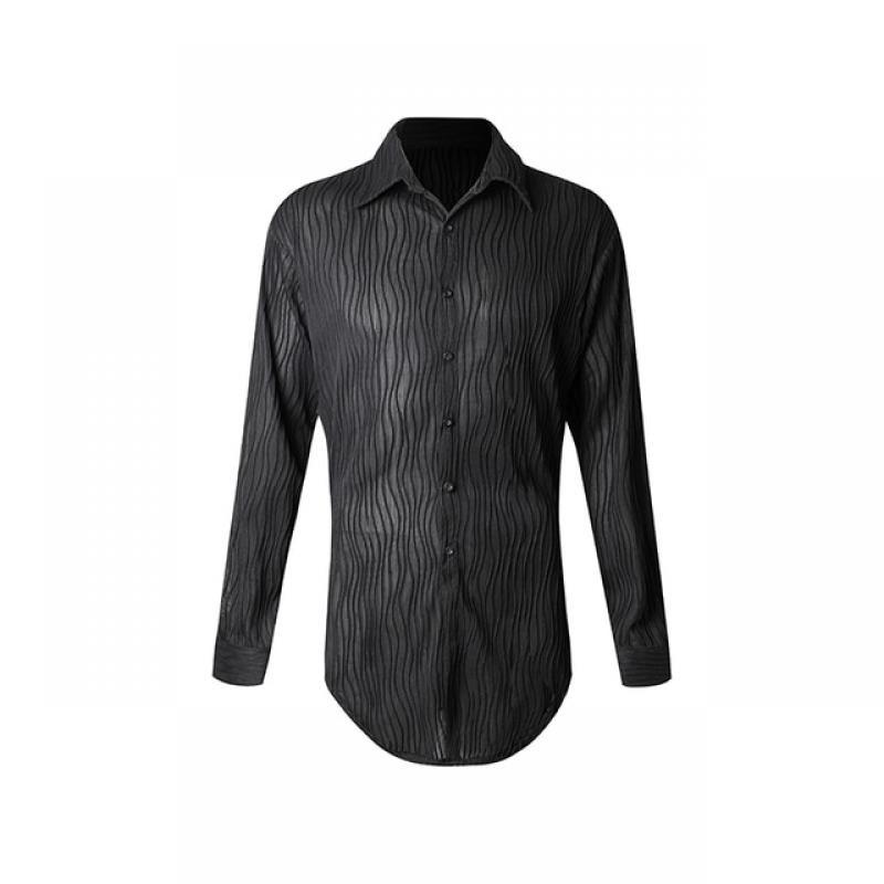 ZYM for Men Long Sleeve Shirt Latin Dance Top  Men's Dance Wear Slim Fit Stronger Look  ZYMdancestyle The Voyage Shirt #N028
