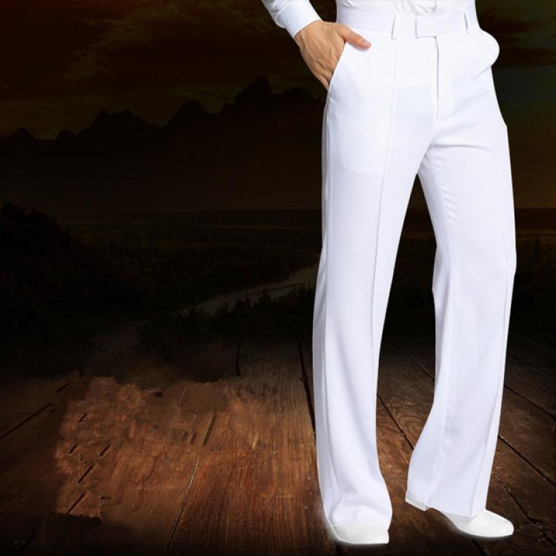 New Dance Trousers 2019 Men National Standard Modern Ballroom Dancing Pants Costumes Adult Latin Training Clothing Black White