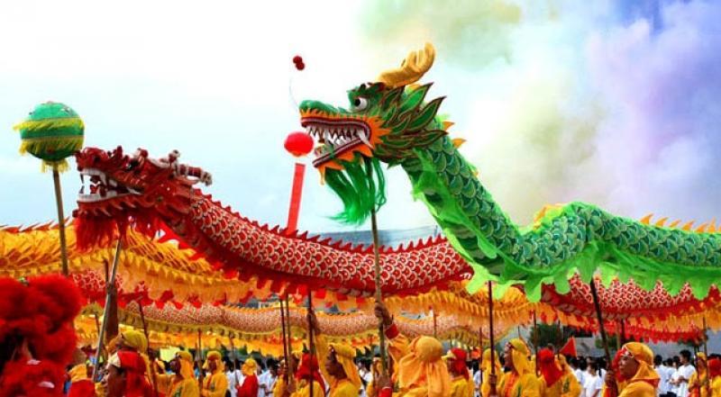 Adult Size 4  silk frabic Chinese DRAGON DANCE ORIGINAL Dragon Chinese Folk Festival Celebration Dragon Costume