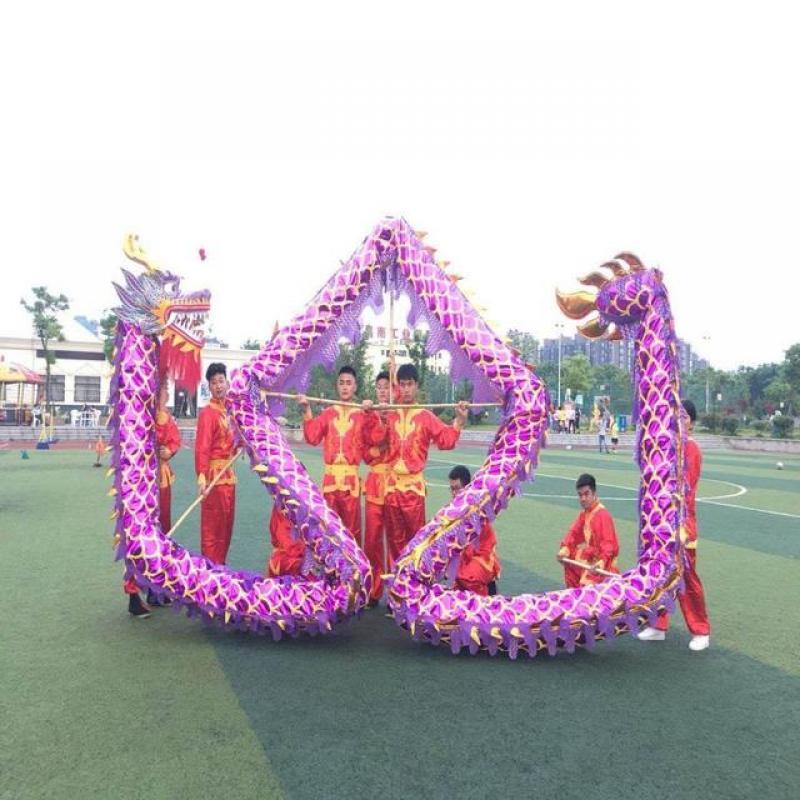 18m Adult New Design Gold-Plated Chinese Traditional Culture DRAGON DANCE Kungfu Folk Festival Party Mascot Costume