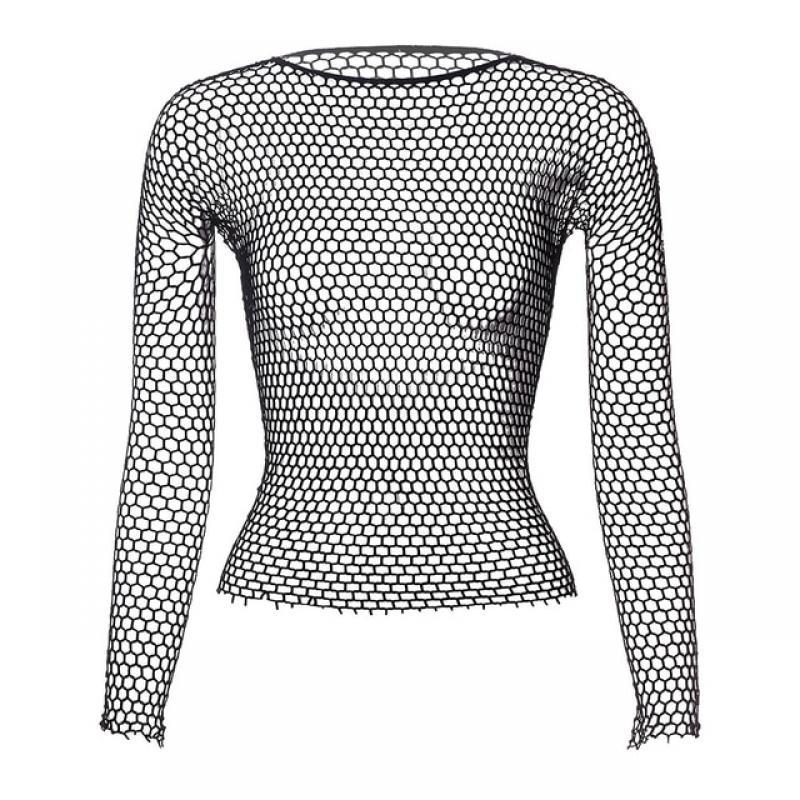 1Pcs Men's Mesh Top Hollow Out Long Sleeve Lingerie Adult Sexy Underwear Male Erotic Porno Nightwear for Husband Boyfriend Gifts