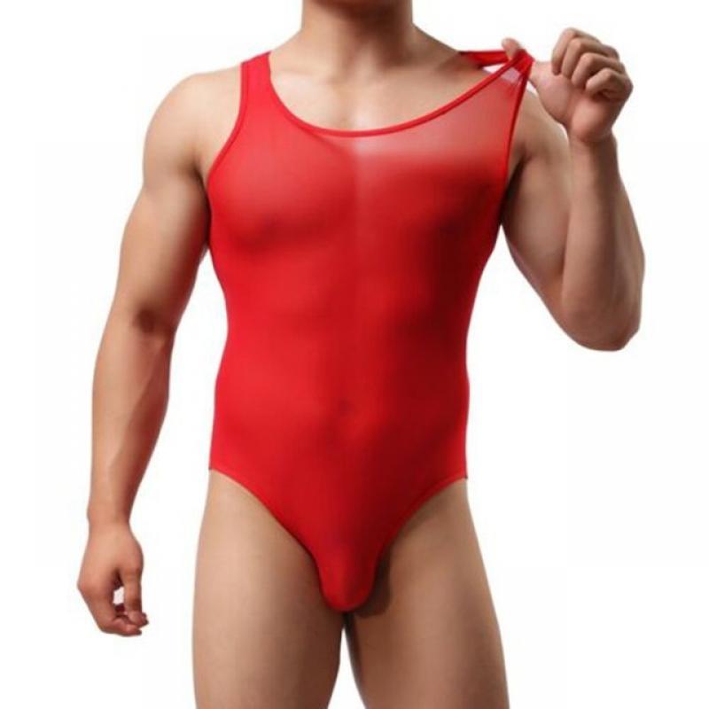 Men Leotard Wrestling Singlet Bodysuit Sheer Jockstrap Bulge Pouch Underwear Leotard Wrestling Singlet Gay Erotic Lingerie