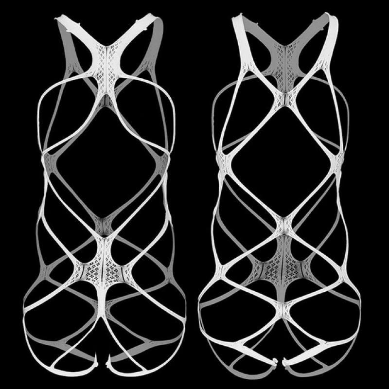 1PCS Gay Bodysuit Sexy Lingerie Male Underwear Mesh Large Mesh Sleepwear Sex Uniform