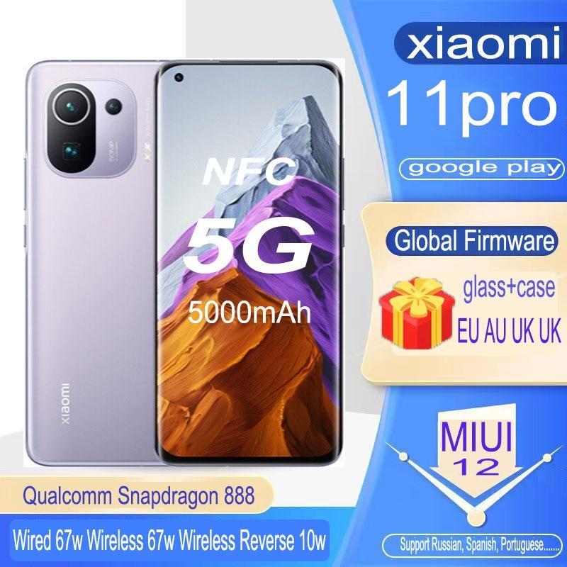 Xiaomi 11 Pro 5G 67W NFC redmi Snapdragon 888 5000mAh Octa-core Smartphone 50MP Android 5G  QC 6.81” AMOLED Screen