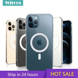 Ultra Clear Magnetic Circle Magsafing Case For IPhone 14 13 12 11 Pro Max Mini XS XR 7 8 Plus SE IPhone Magnetic Macsafe Cases