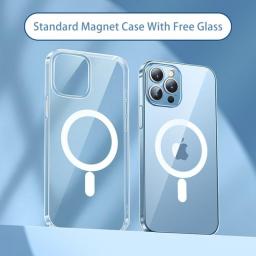 Baseus Transparent Magnetic Phone Case For IPhone 14 13 12 11 Pro Max Wireless Charging Cover For IPhone13 12Pro Max Magnet Case