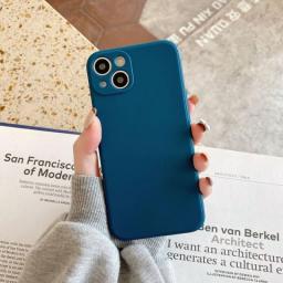 Liquid Silicone Phone Case For IPhone 14 13 12 11 Pro X XR XS Max SE2020 7 8 Plus Straight Edge Soft Shell TPU Protective Cover