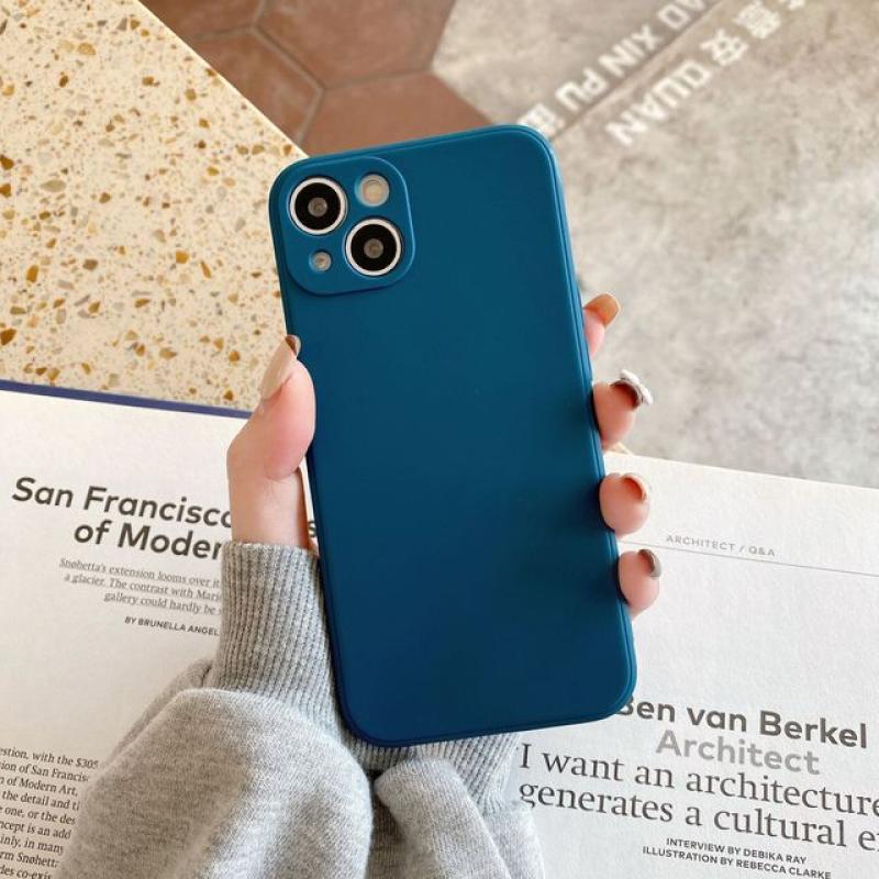 Liquid Silicone Phone Case for IPhone 14 13 12 11 Pro X XR XS Max SE2020 7 8 Plus Straight Edge Soft Shell TPU Protective Cover