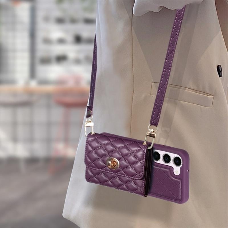 Wallet Small Fragrant Wind Organ Card Bag Leather Case For Samsung Galaxy S23 Ultra S22 Plus S21 FE A12 A13 A14 A34 A52 A53 A54