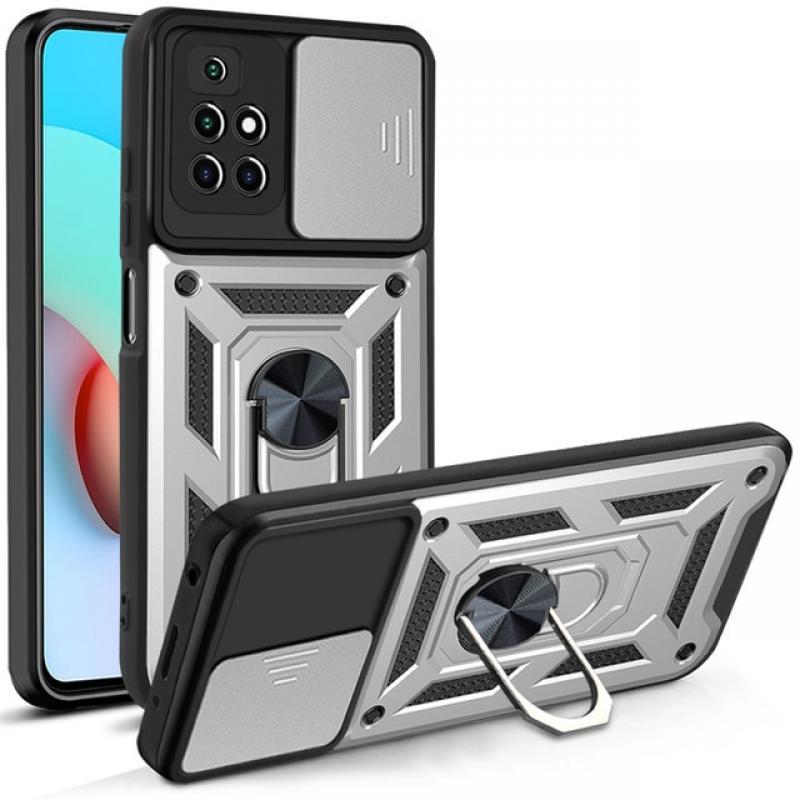 Slide Camera Lens Case For Xiaomi Redmi Note 9 10 11 8 11S Pro Max 9A 9C 9T Mi 12 12X F3 Military Grade Bumpers Armor Ring Cover