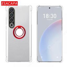 For Meizu 20 Infinity Airbag Transparent Case For Meizu 20 Pro 18X 18S Pro 17 Pro 16T Magnetic Holder Soft TPU Shockproof Cover