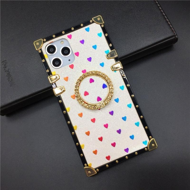 Luxury Glitter Bracket Cover Fashion Love Heart Square Case For OPPO Reno 8T 8 Pro 8 Reno 7 SE 7Z 7 Lite 6 PRO PLUS 5 4 PRO 3 2Z