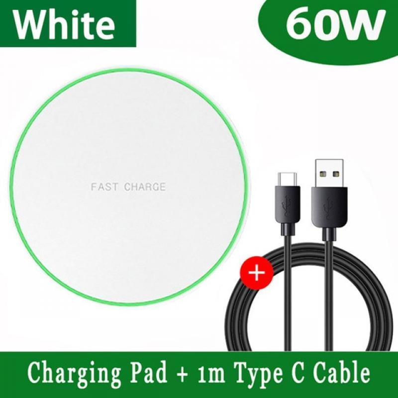 60W Wireless Charger Pad Stand For iPhone 14 13 12 11 Pro Max X Samsung Xiaomi Induction  Fast Wireless Charging Dock Station