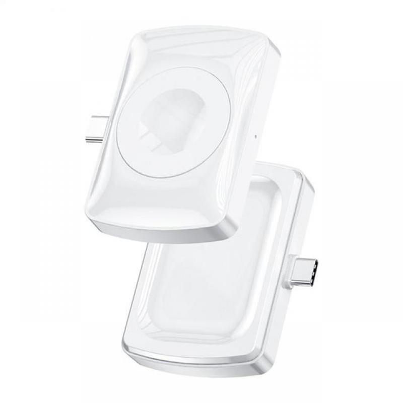 Watch Wireless Charger Portable 2 In 1 Mini Wireless Fast Charger Double-sided 1pc Wireless Charger Charging Accessories Type-c