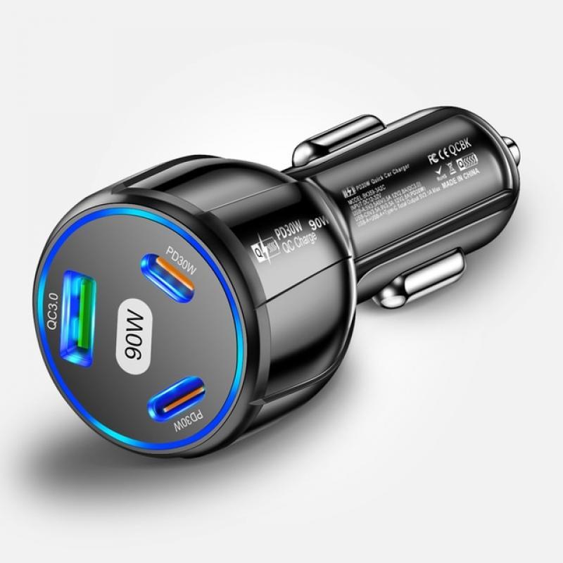 5 Ports 75W USB Car Chargers Type C Car Charger Fast Charging PD QC3.0 Phone Charger in Car For iphone Xiaomi Huawei Samsung