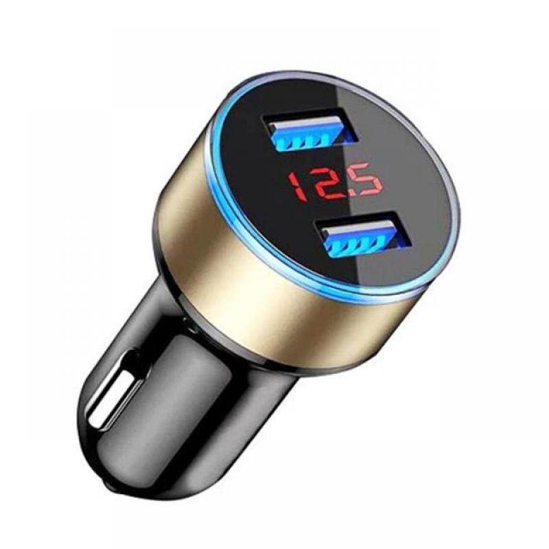 Durable Led Voltmeter Multi-function Dual Usb Qc 3.0 Car Charger Portable Cigarette Lighter For Mobile Phones Car Accessories