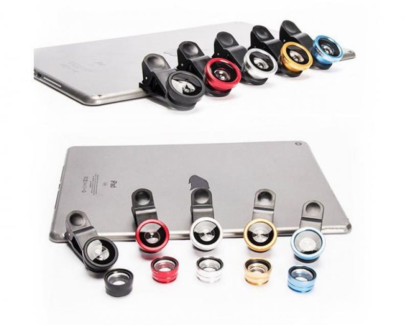 Fisheye Wide Angle Macro Acrylic/Glass Lens Three-in-One Lens Mobile Phone External Lens