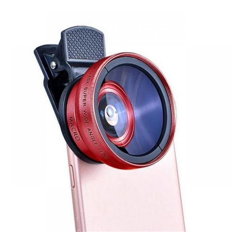 Phone Lens Kit 0.45x Super Wide Angle & 12.5x Super Macro Lens HD Camera Lentes for iPhone 6S 7 Xiaomi All Cellphone