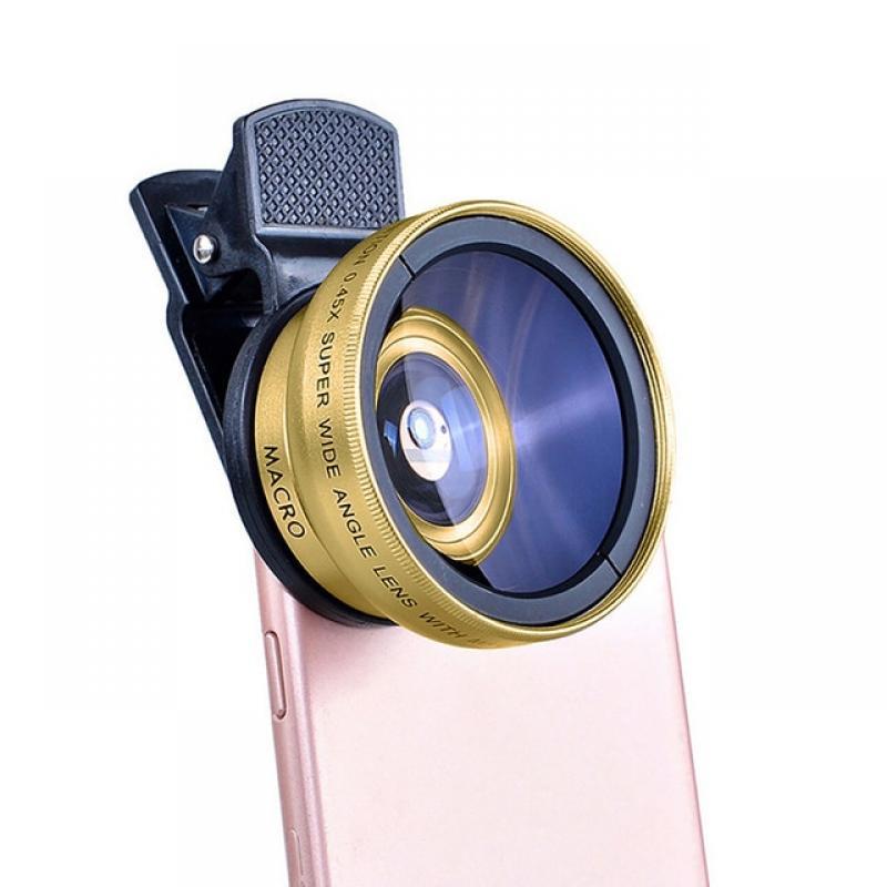 2 in 1 Mobile Phone Lens 0.45x Super Wide Angle 12.5x Macro HD Camera Lens For iPhone 14 13Pro 12 11 8 XS Huawei Xiaomi Samsung