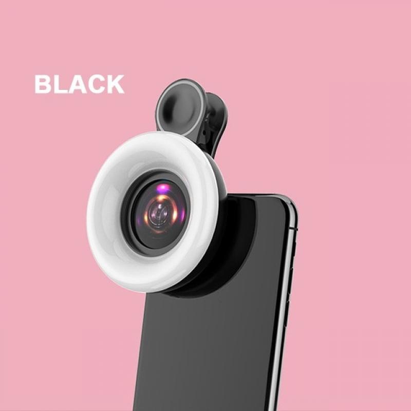 New Mobile phone fill light 15X macro lens Portable Selfie LED Ring Light for iPhone Smartphone Universal Ring Clip Light