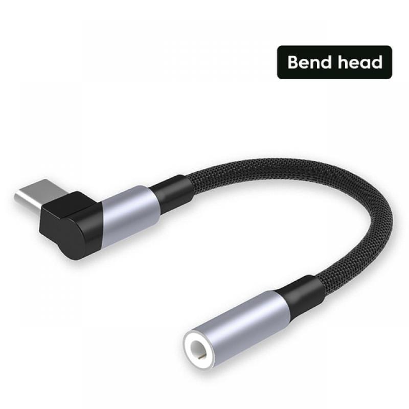 Elbow USB Type C To 3.5 Jack Earphone Adapter USB-C 3 5mm Audio Cable Converter For Samsung Galaxy S22 S21 Huawei P50 Xiaomi 12