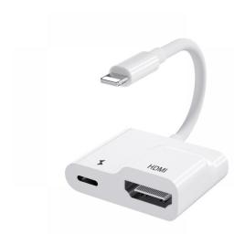 Lightning To HDMI Digtial AV Adapter,iPhone ToTV/Projector Connector With Charging/SD/TF/USB Port,Support 1080P Video Sync Scree