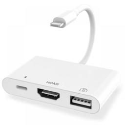 RJ45 Ethernet Lightning To HDMI Digital AV Adapter For IPhone 14 13/iPad To TV1080P Network LAN Wired Adapter Charging Converter