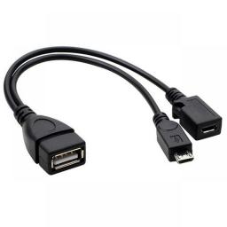 2 In 1 OTG Micro USB Host Power Y Splitter USB Port Terminal Adapter OTG Cable Male Female Data Cable For Flash Disk Smart Phone