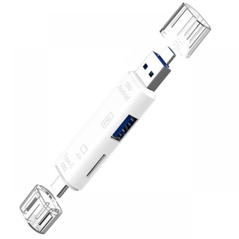 5 in 1 Multifunction Usb 2.0 Type C/Usb /Micro Usb/Tf/SD Memory Card Reader OTG Card Reader Adapter Mobile Phone Accessories