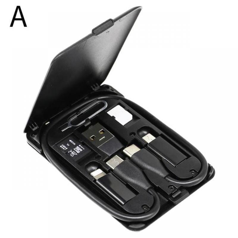 6 in 1 Phone Multifunctional Charging Cable Kit Portable Adapter USB Type-C Data Transmission Cord Organizer Cellphone Supplies