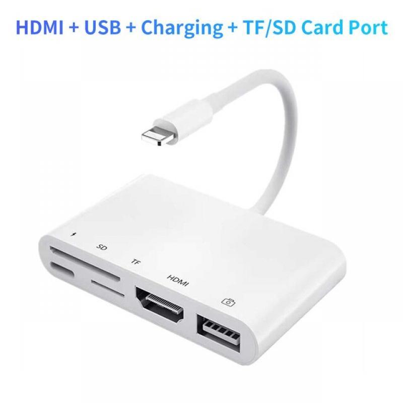 Lightning to HDMI Digital Av Adapter 1080P Sync Screen Converter with Charging for iPhone 14 13/12/Pad/to HDTV/Project/Monitor