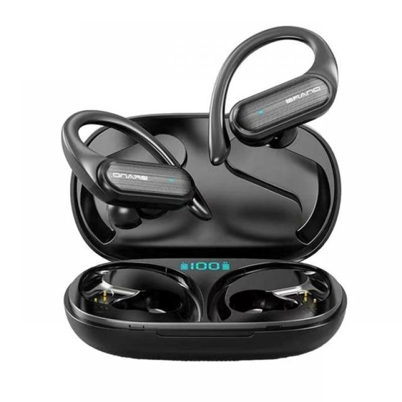Long Battery Life Tws Hanging Ear Headphone Touch Control Waterproof Sports Earphone With Charging Case Noise Reduction Stereo