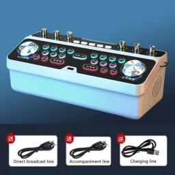Portable Sound Card Bluetooth Speaker Outdoor Karaoke Mic Audio Wireless Mobile Phone Live Recording Sound Card All-in-one Suit